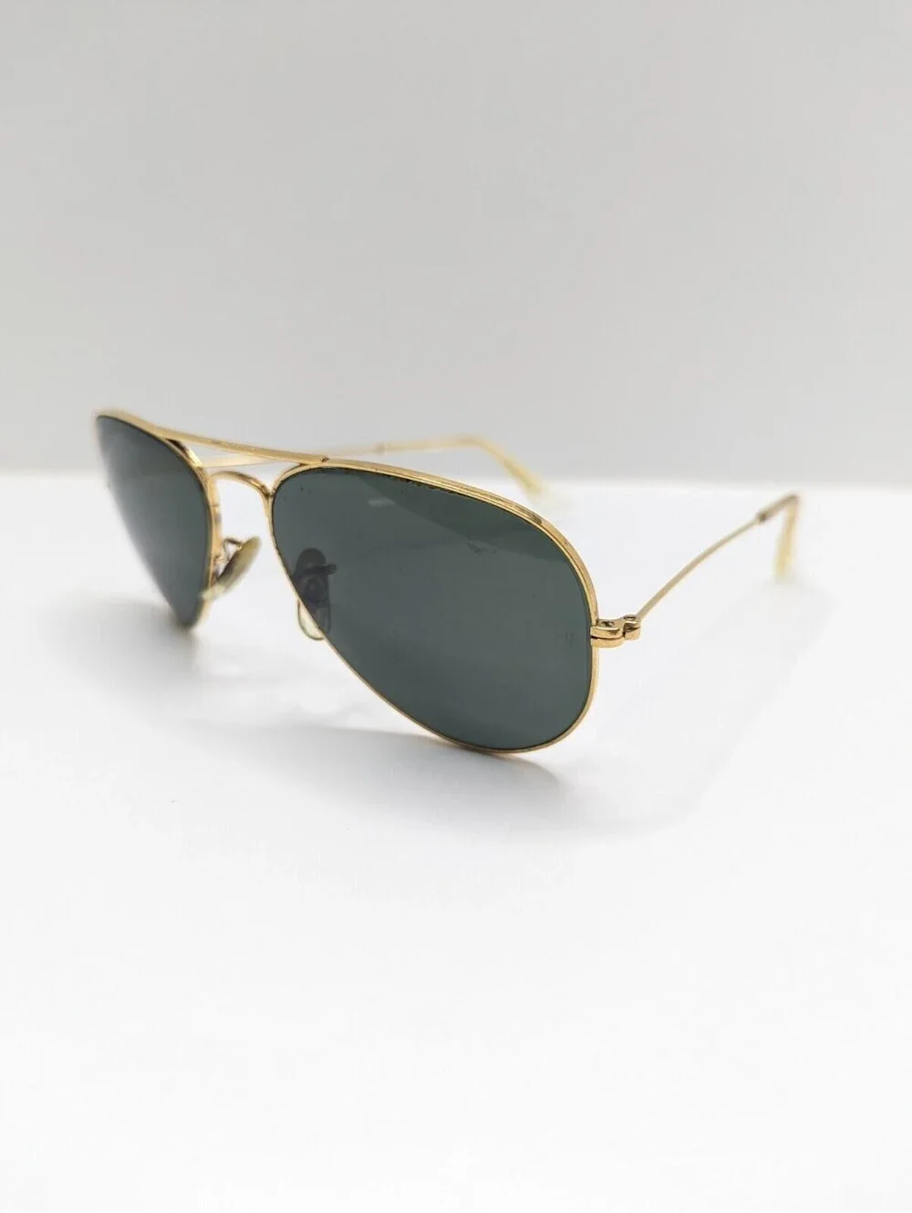 58[]14 VINTAGE B&L RAY BAN GOLD Aviator Pilot SUNGLASSES